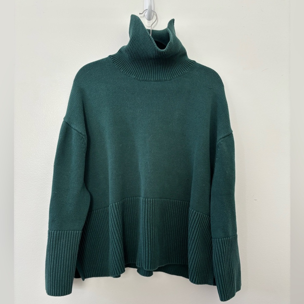 GAP 100% Cottonwood Emerald Green Turtleneck Sweater Size XL